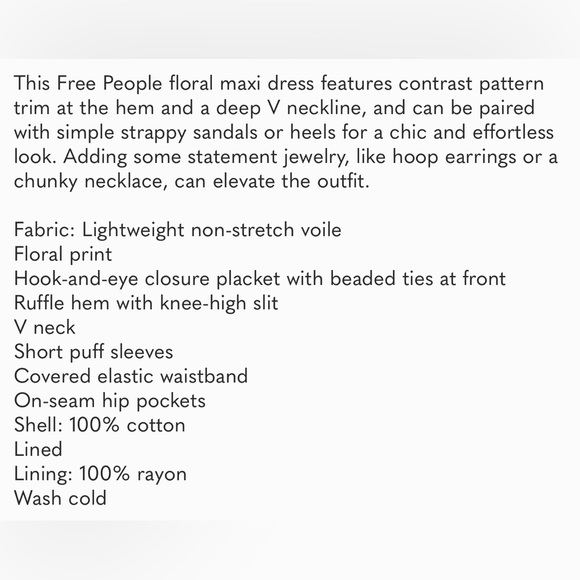 NWT Free People Lysette Maxi Dress - M - Picture 9 of 9